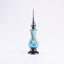 Abelman Glass Art. Tall Perfume Bottle Designed with Blue Shimmering Swirls. 25 ML