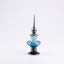 Abelman Glass Art. Compact Perfume Bottle Designed with Blue Shimmering Swirls. 25 ML
