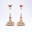Quest Gifts & Design. Set of 2 Gold and Red Candlesticks