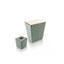 Dransfield & Ross. Set of 2 Metallic Green Tissue Box & Wastebasket