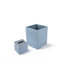 Bodrum Group. A Set of Blue Leather Wastebasket & Tissue Box